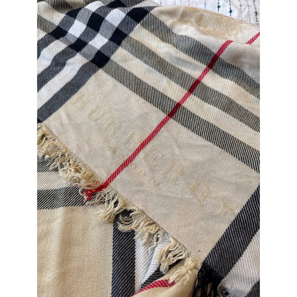 Burberry Check Plaid Fringe Scarf - Picture 2 of 4